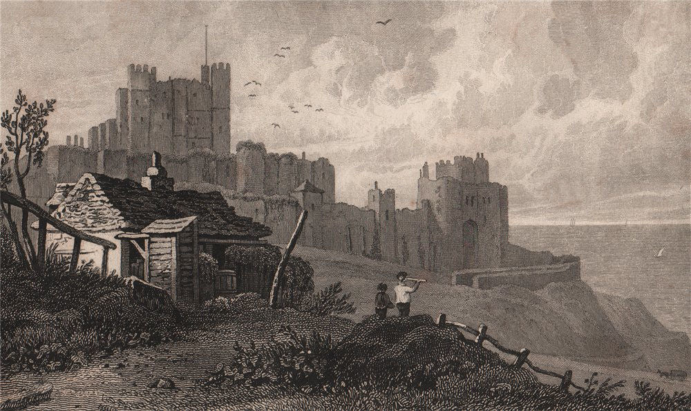 Dover Castle. Kent. GASTINEAU 1829 old antique vintage print picture